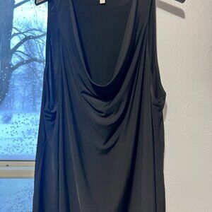 Nine Britton cowl. neck black sleeveless dress. shirt